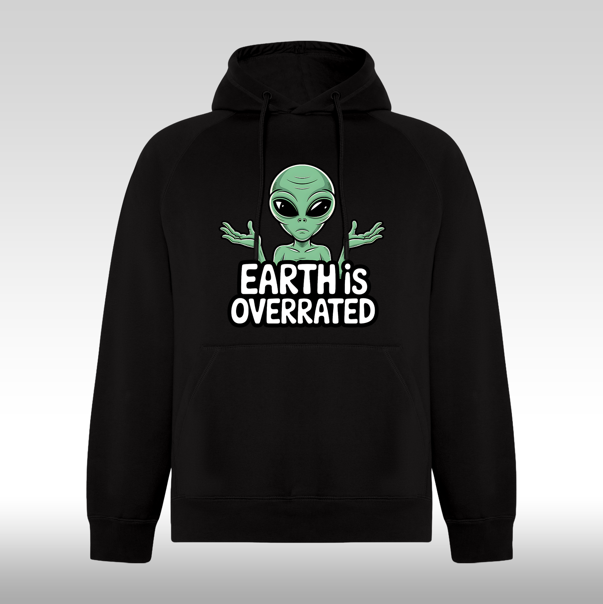 Hanorac Negru personalizat urban "Earth Is Overrated" streetwear
