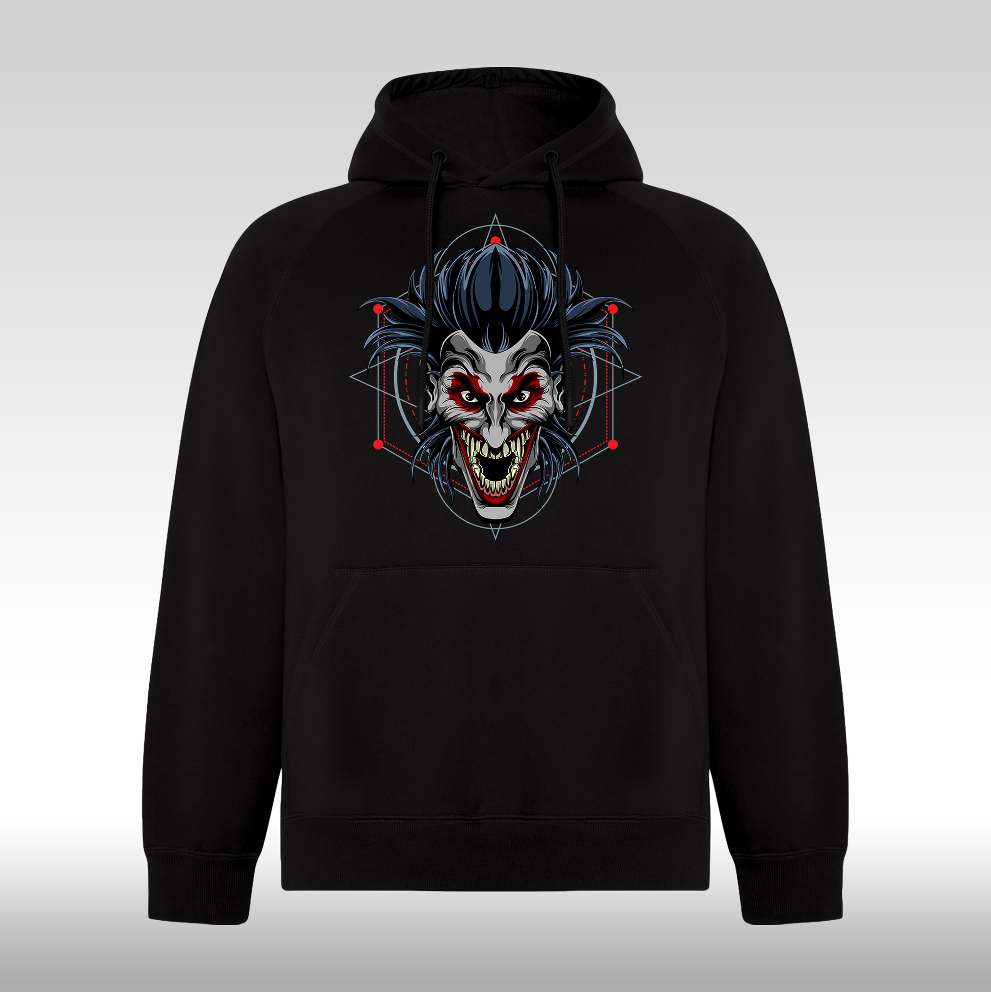 Hanorac Negru personalizat urban "Geometric Clown" streetwear
