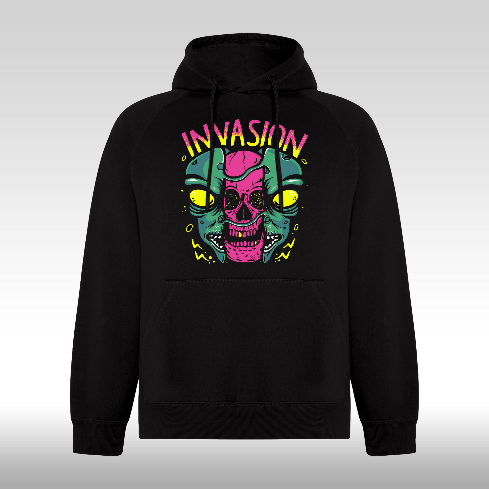 Hanorac Negru personalizat urban "Invasion" streetwear
