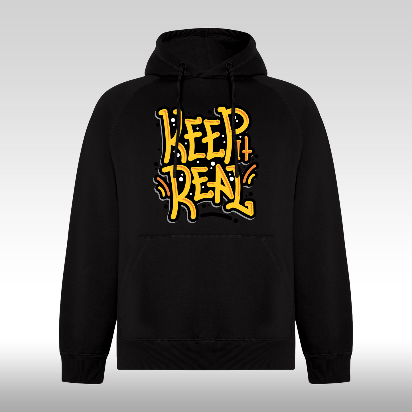 Hanorac Negru personalizat urban "Keep It Real" streetwear
