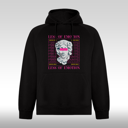 Hanorac Negru personalizat urban "Less Of Emotion" streetwear

