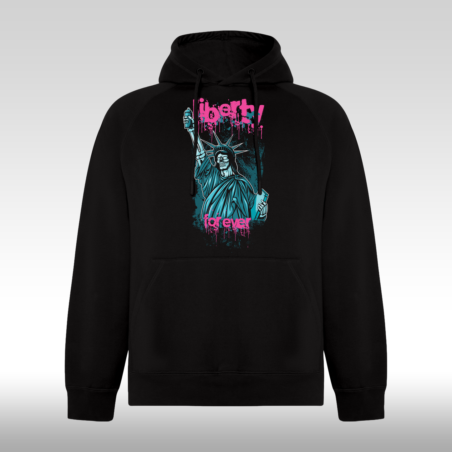 Hanorac Negru personalizat urban "Liberty Forever" streetwear
