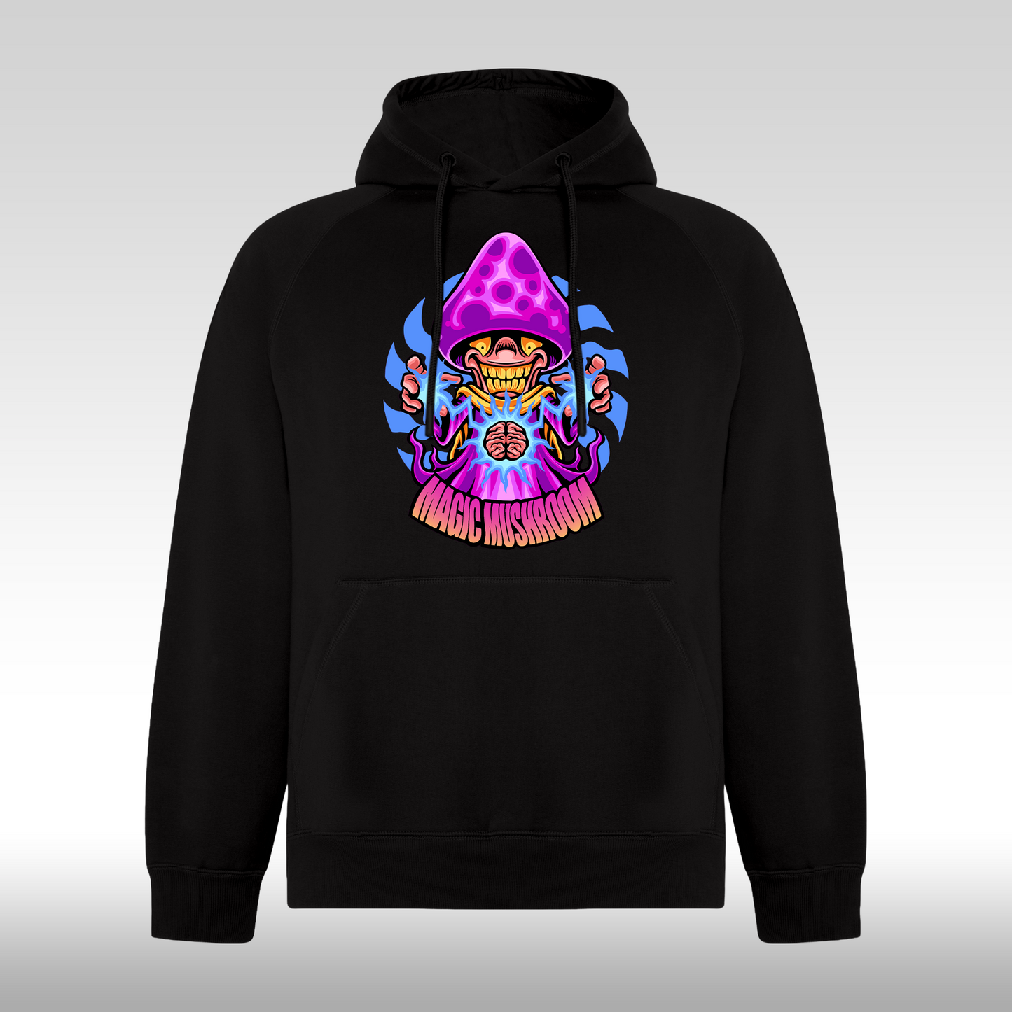 Hanorac Negru personalizat urban "Magic Mushroom" streetwear
