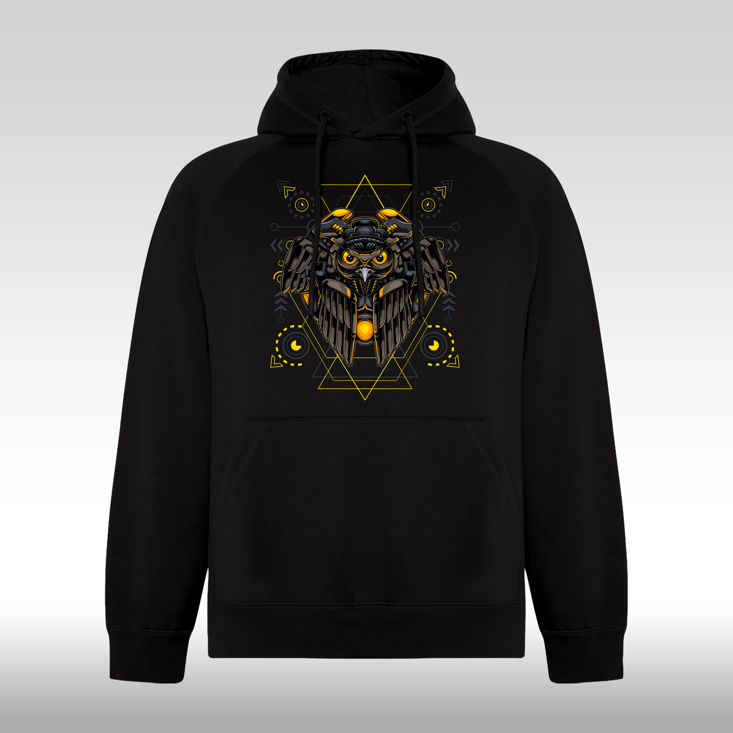 Hanorac Negru personalizat urban "Majestic Owl" streetwear
