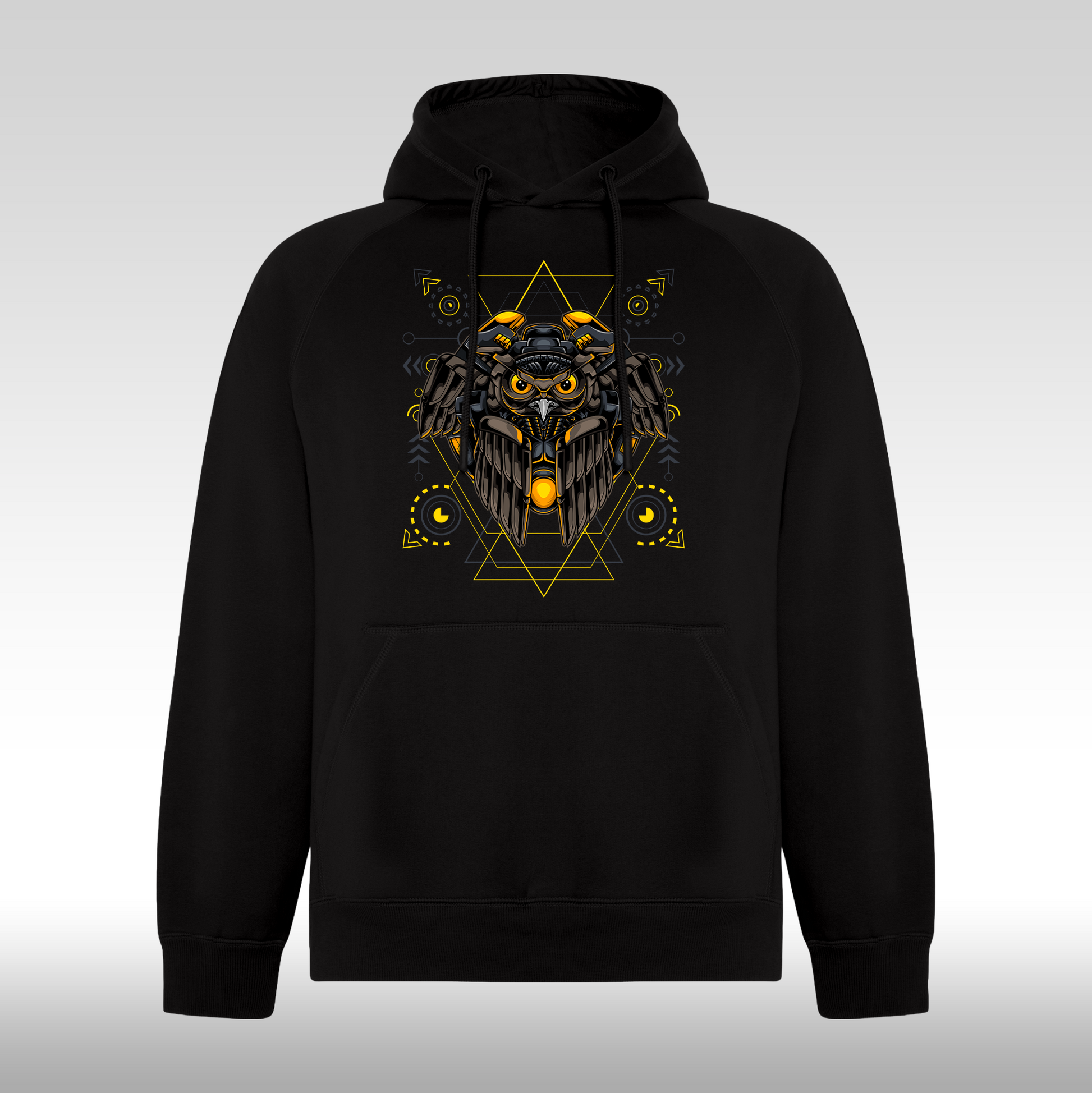 Hanorac Negru personalizat urban "Majestic Owl" streetwear
