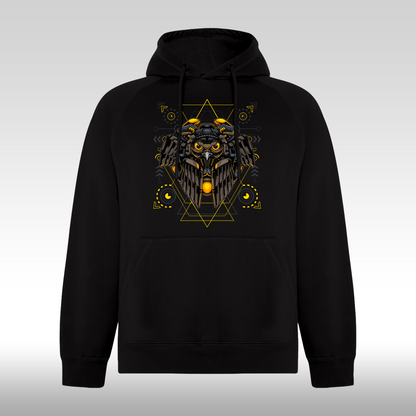 Hanorac Negru personalizat urban "Majestic Owl" streetwear
