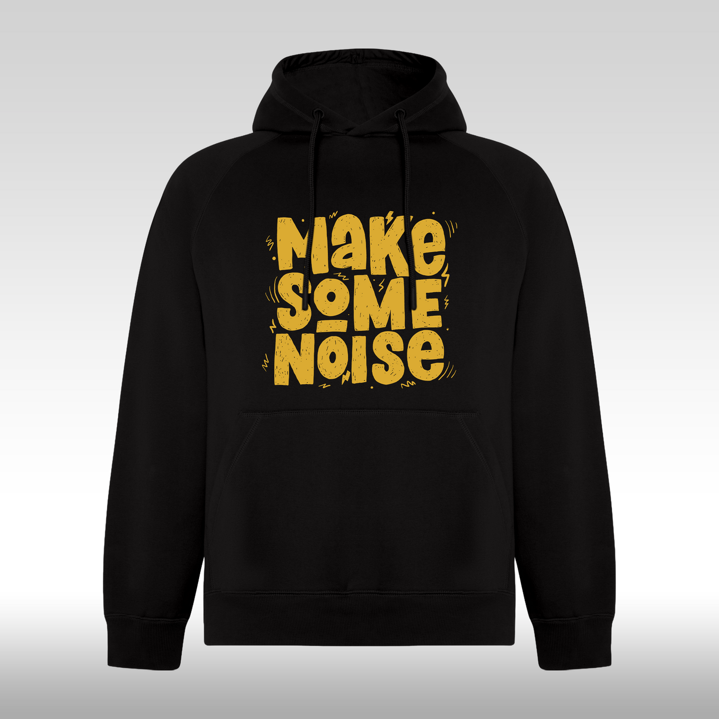 Hanorac Negru personalizat urban "Make Some Noise Gold" streetwear
