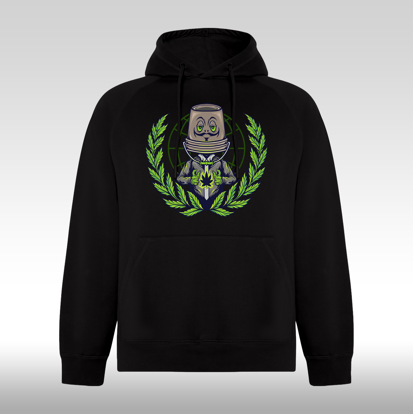 Hanorac Negru personalizat urban "Mystic Pot" streetwear
