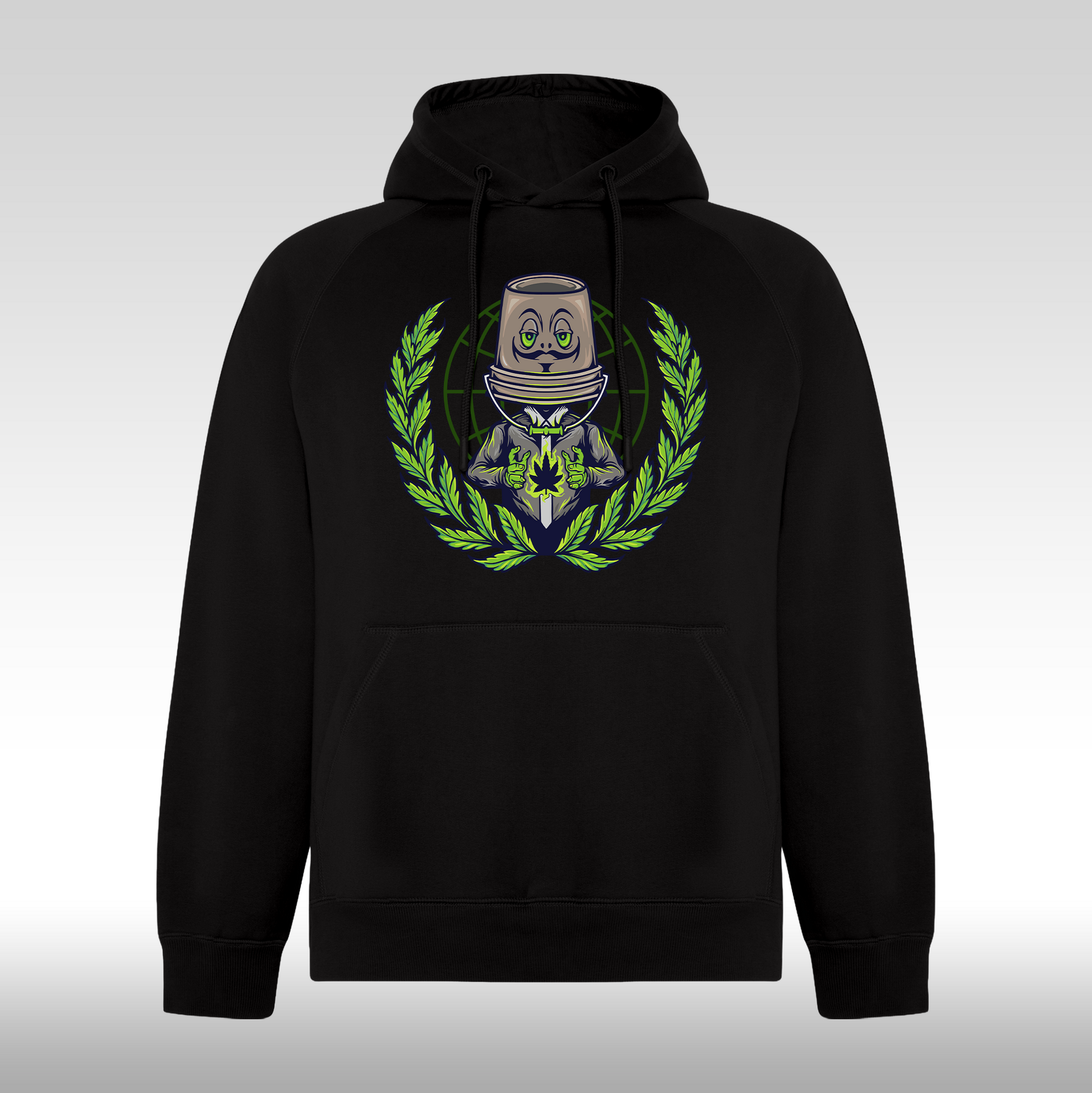 Hanorac Negru personalizat urban "Mystic Pot" streetwear
