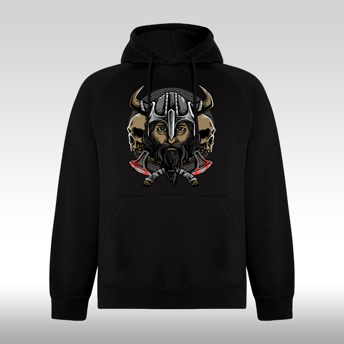 Hanorac Negru personalizat urban viking  "Norse Fury" streetwear
