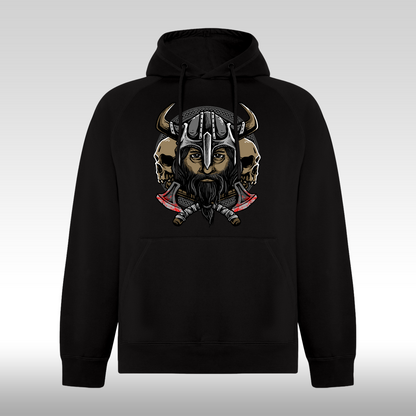 Hanorac Negru personalizat urban viking  "Norse Fury" streetwear
