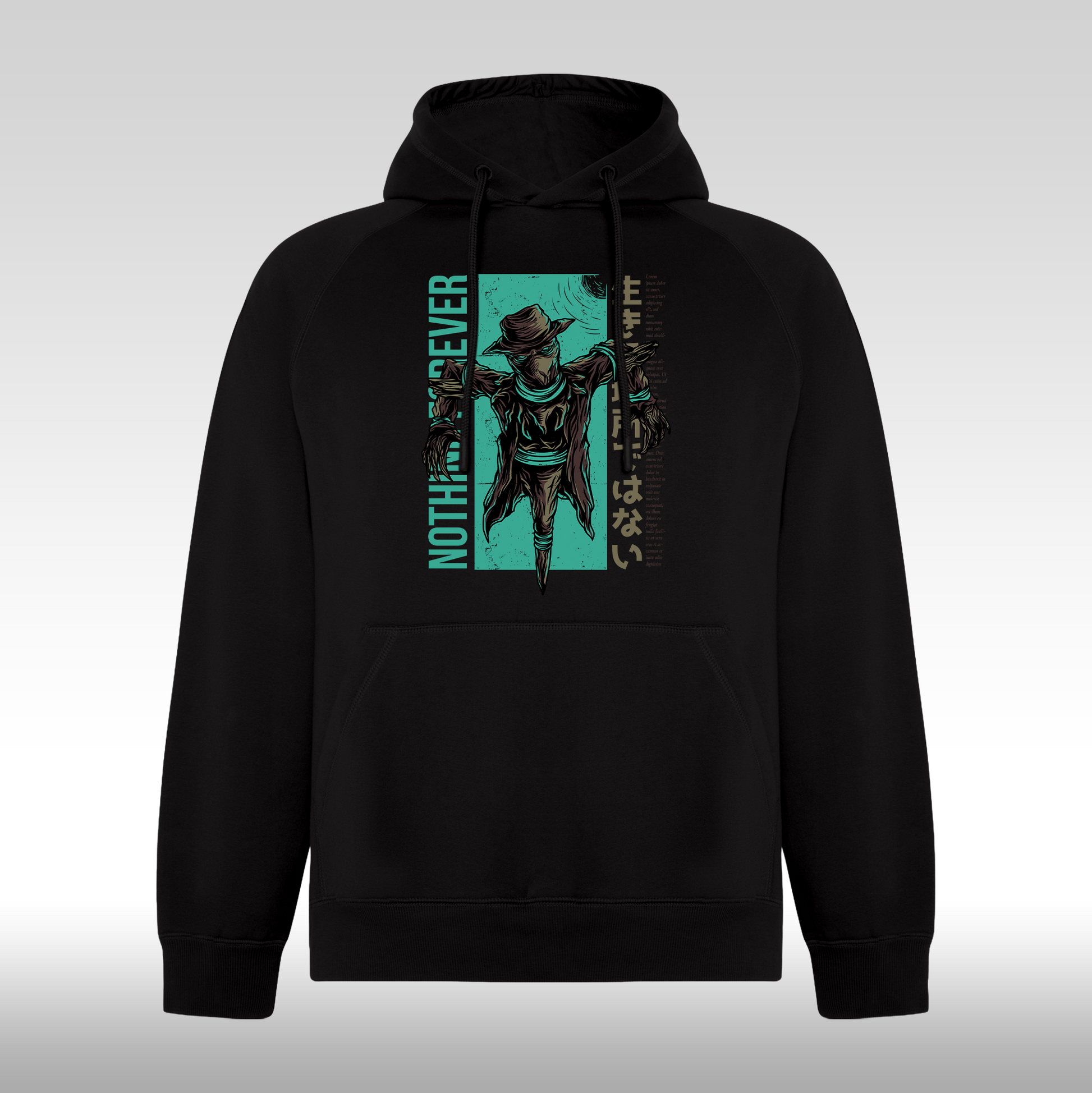 Hanorac Negru personalizat urban "Nothing Forever" streetwear
