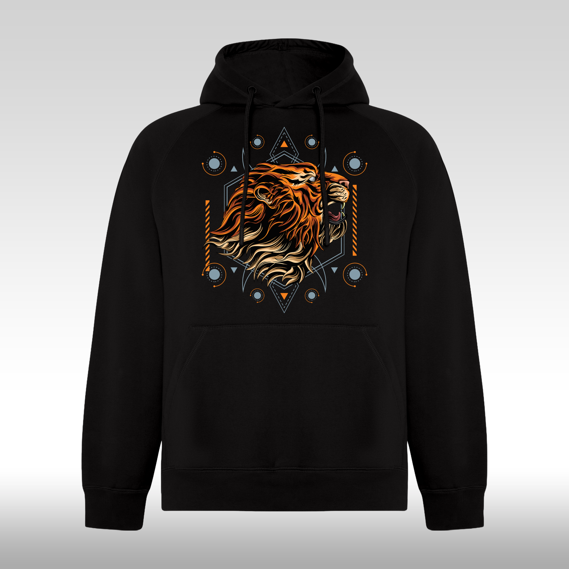 Hanorac Negru personalizat urban "Roar Majesty" streetwear
