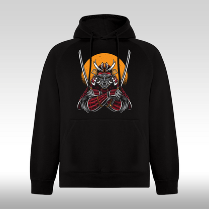 Hanorac Negru personalizat urban "Samurai With Katana" streetwear
