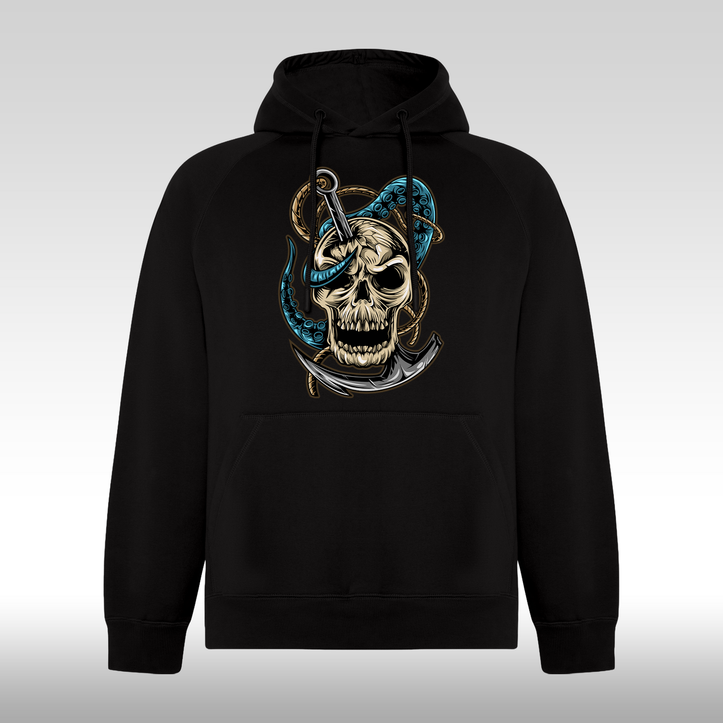 Hanorac Negru personalizat urban craniu ancora "Skull Anchor" streetwear
