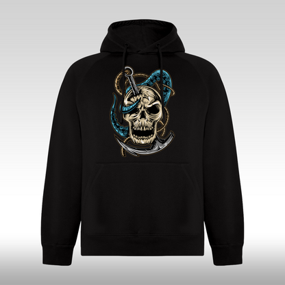 Hanorac Negru personalizat urban craniu ancora "Skull Anchor" streetwear
