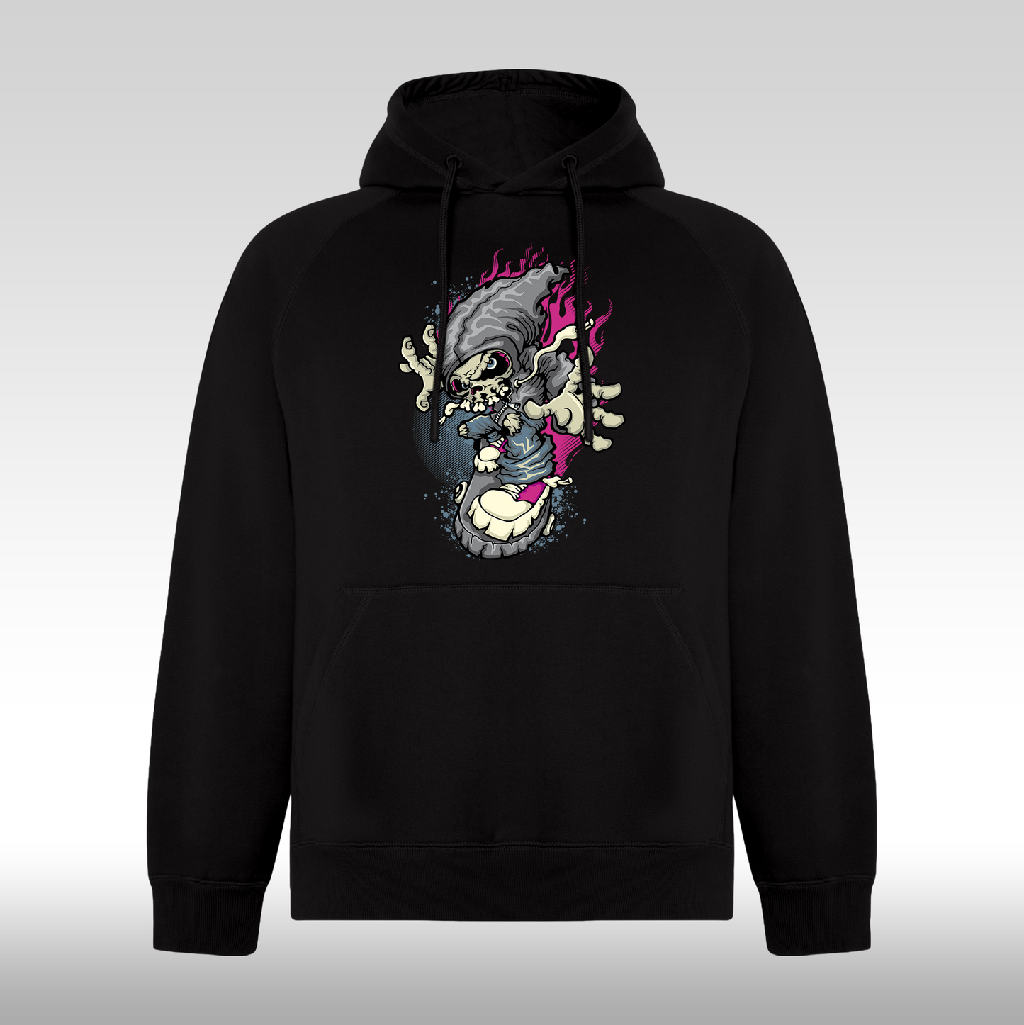 Hanorac Negru personalizat urban "Spectral Blaze" streetwear
