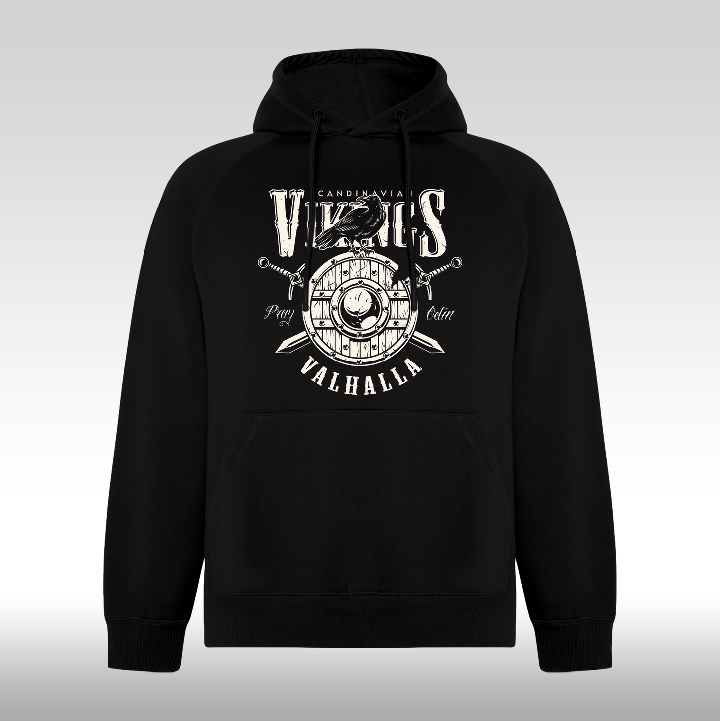 Hanorac Negru personalizat urban "Vikings Valhalla" streetwear
