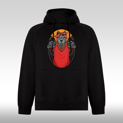 Hanorac Negru personalizat urban caine "Gangsta Dog" streetwear
