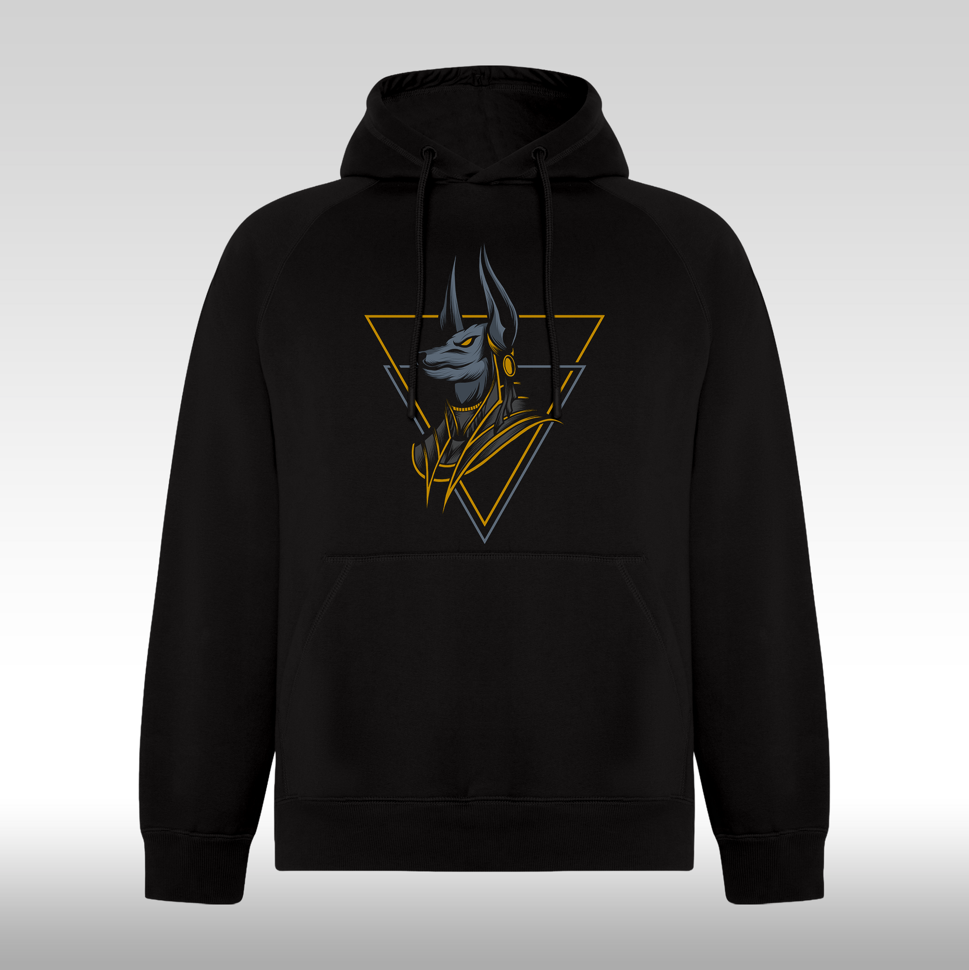 Hanorac Negru personalizat urban "Triangle Anubis" streetwear
