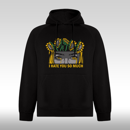 Hanorac Negru personalizat urban "I Hate You So Much" streetwear
