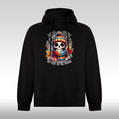 Hanorac Negru personalizat urban toamna  "Dead Inside, But Cozy On The Outside" streetwear
