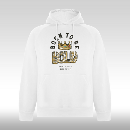 Hanorac alb personalizat urban "Born To Be Bold" streetwear
