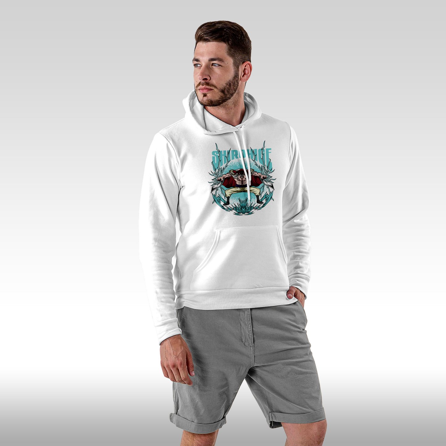 Hanorac alb personalizat Fata Barbat anime "Shirohige" streetwear
