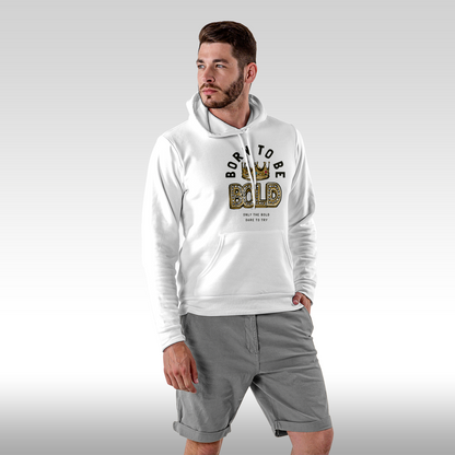 Hanorac alb personalizat Fata Barbat urban "Born To Be Bold" streetwear
