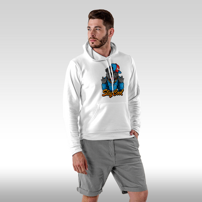 Hanorac alb personalizat Fata Barbat urban "Stay Cool" streetwear
