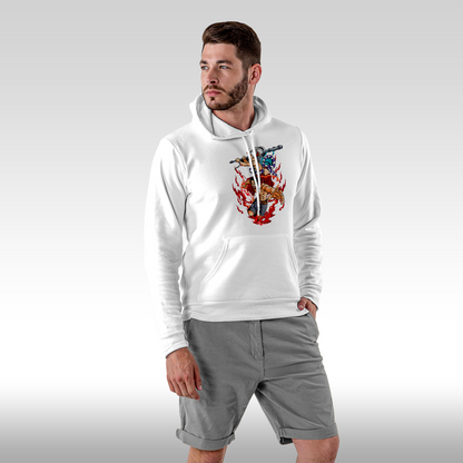 Hanorac alb personalizat Fata barbat anime "Ace x Yamato" streetwear
