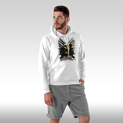 Hanorac alb personalizat Fata Barbat anime "Attack On Titan" streetwear
