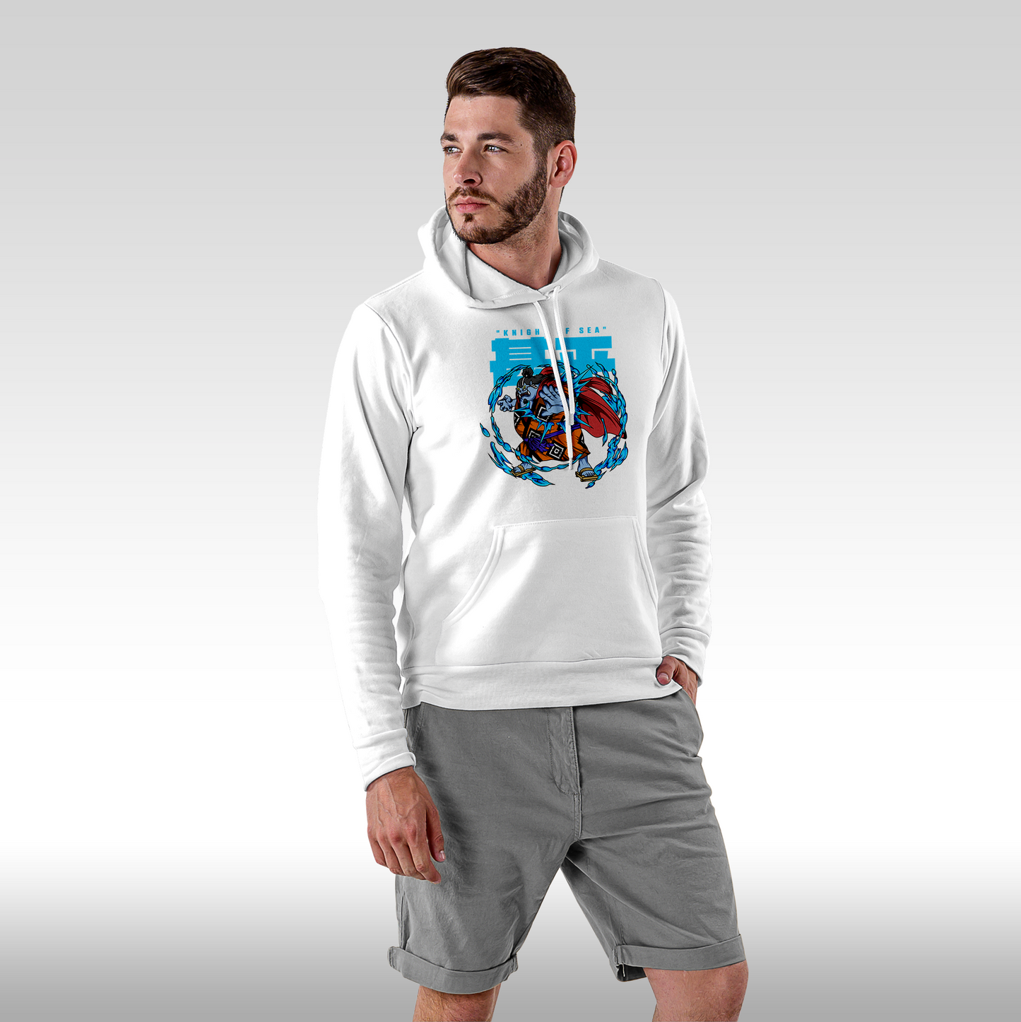 Hanorac alb personalizat Fata Barbat anime "Jinbei Knight Of Sea" streetwear

