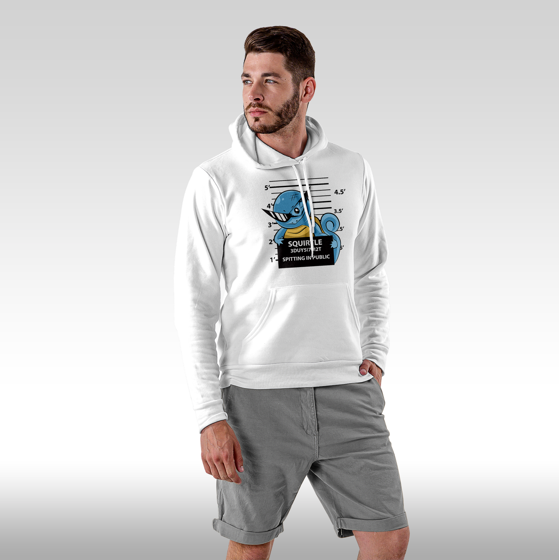 Hanorac alb personalizat Fata Barbat anime "Squirtle" streetwear
