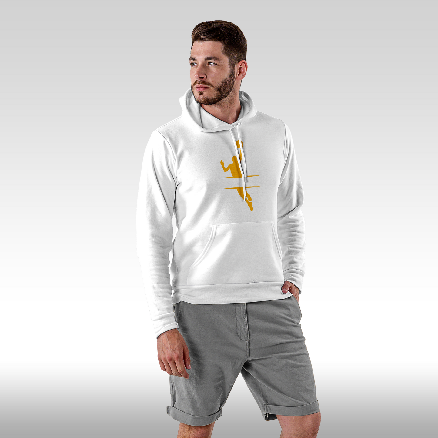 Hanorac alb personalizat Fata Barbat sport "Basketball Logo" streetwear
