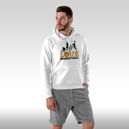 Hanorac alb personalizat Fata Barbat sport "Love Basketball" streetwear
