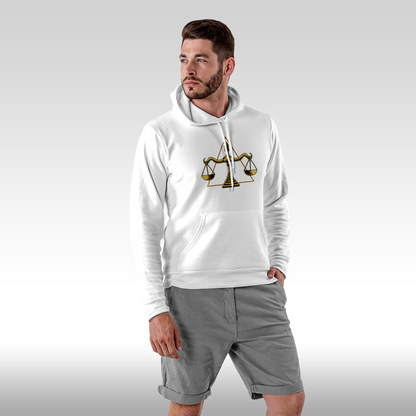Hanorac alb personalizat Fata Barbat urban "Antique Balance" streetwear

