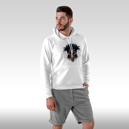 Hanorac alb personalizat Fata barbat urban "Geometric Clown" streetwear
