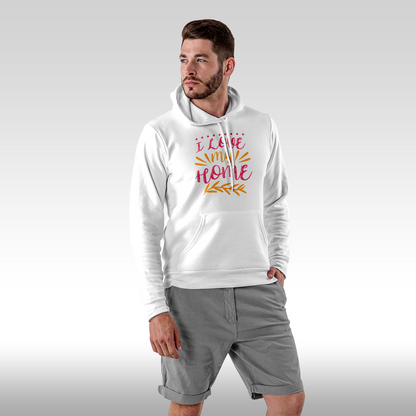 Hanorac alb personalizat Fata barbat urban "I Love My Home" streetwear
