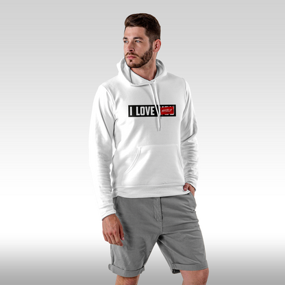 Hanorac alb personalizat Fata Barbat urban "I love Myself" streetwear
