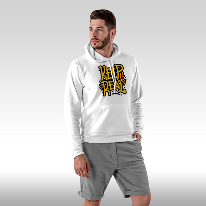 Hanorac alb personalizat Fata Barbat urban "Keep It Real" streetwear
