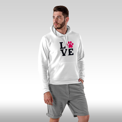 Hanorac alb personalizat Fata Barbat urban "Pet Love" streetwear
