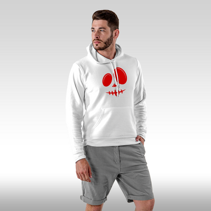 Hanorac alb personalizat Fata Barbat urban "Red Smile" streetwear
