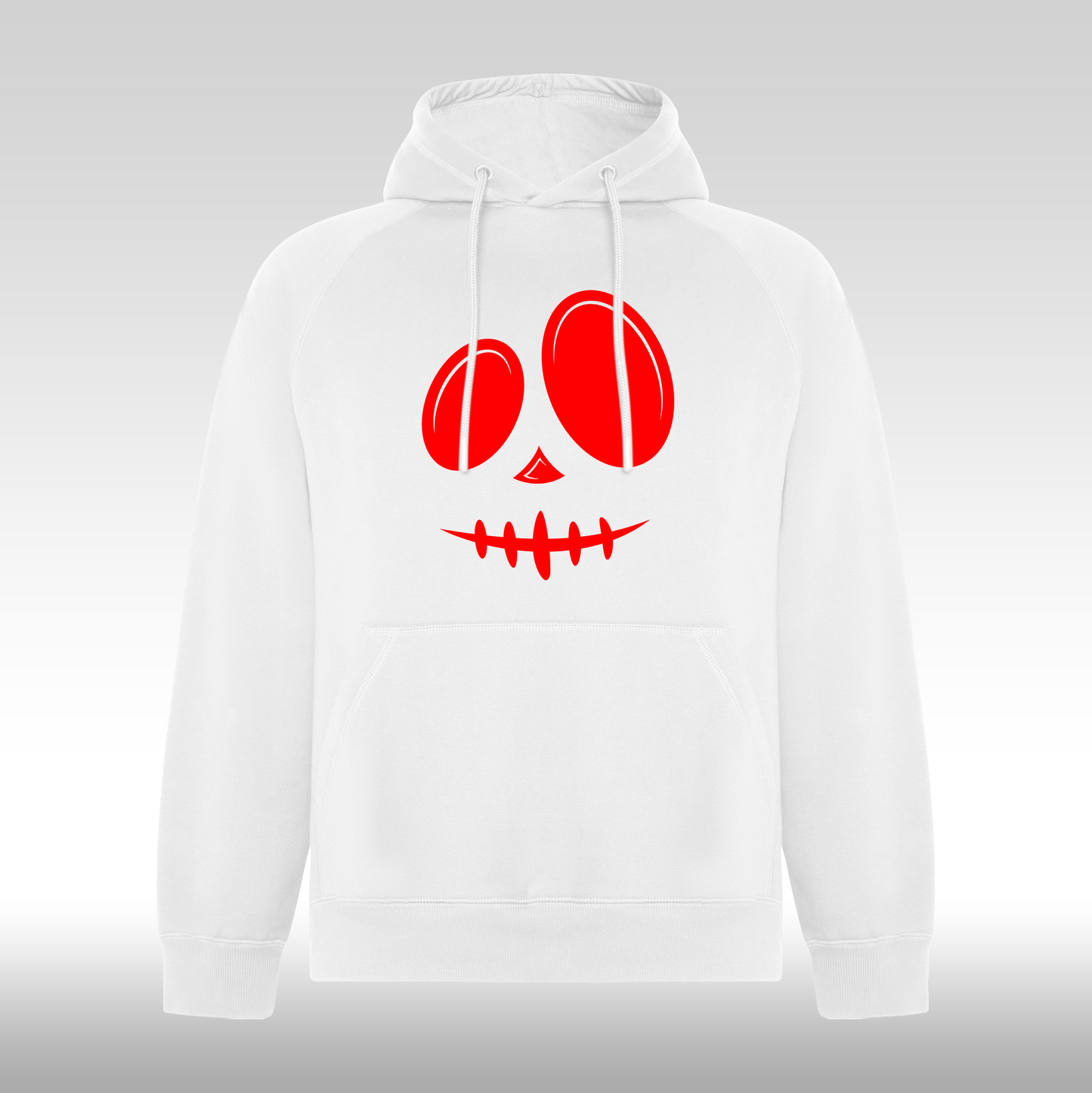 Hanorac alb personalizat urban "Red Smile" streetwear

