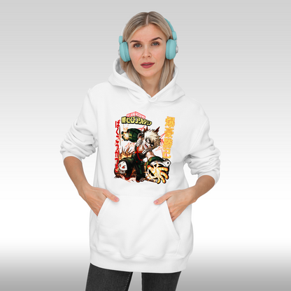 Hanorac alb personalizat Fata dama anime "Bakugo Katsuki" streetwear
