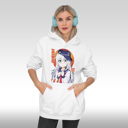 Hanorac alb personalizat Fata dama anime "Hibiki" streetwear
