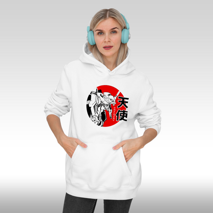 Hanorac alb personalizat Fata dama anime "Neon Genesis Evangelion" streetwear
