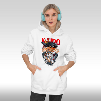 Hanorac alb personalizat Fata Dama anime "One Piece: Kaido" streetwear
