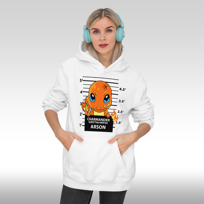 Hanorac alb personalizat Fata dama anime "Charmander" streetwear
