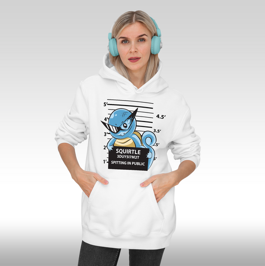 Hanorac alb personalizat Fata dama anime "Squirtle" streetwear
